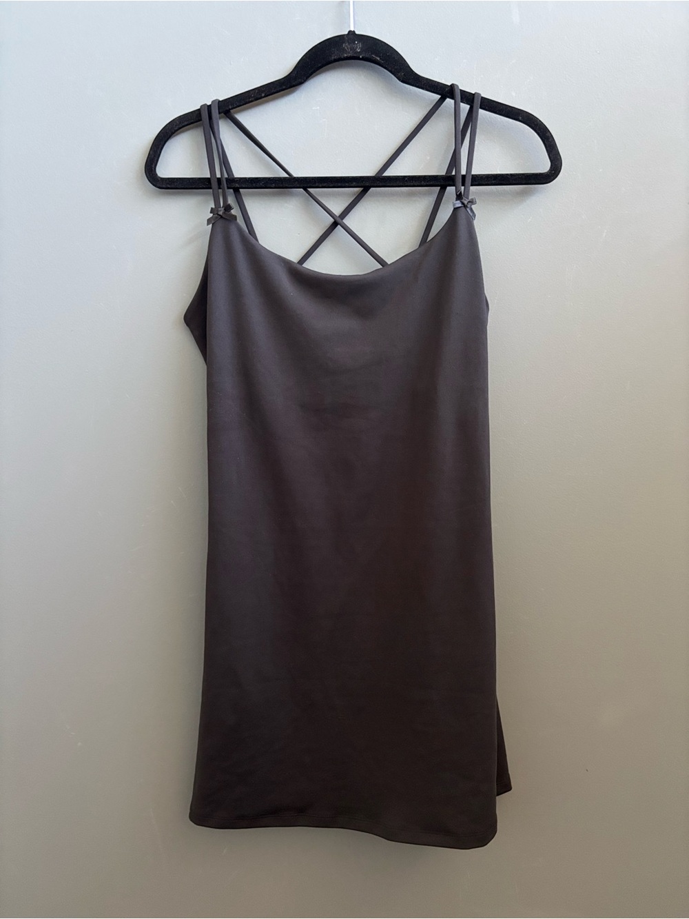 wild fable Black Butter Bliss Strappy Slip Dress with Crisscross Back